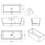 Villeroy & Boch Collaro 1650 CastStone Back to Wall Freestanding Bath - White - UBC165COL2V01