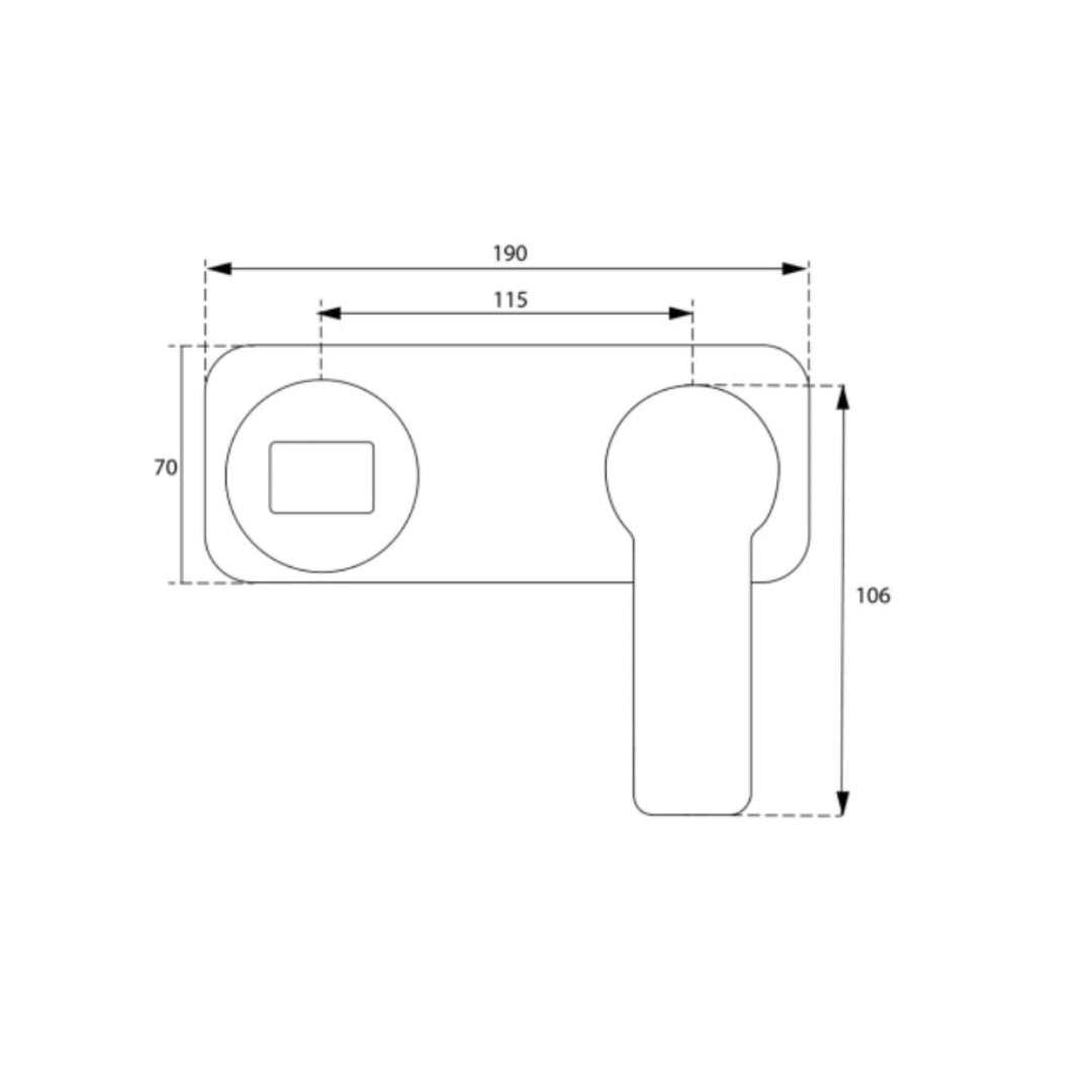 Villeroy & Boch Architectura 2.0 Rectangular Wall Basin Mixer Includes Body - Chrome
