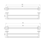 Villeroy & Boch Architectura 800mm Double Towel Rail - Brushed Nickel - TVA1552380