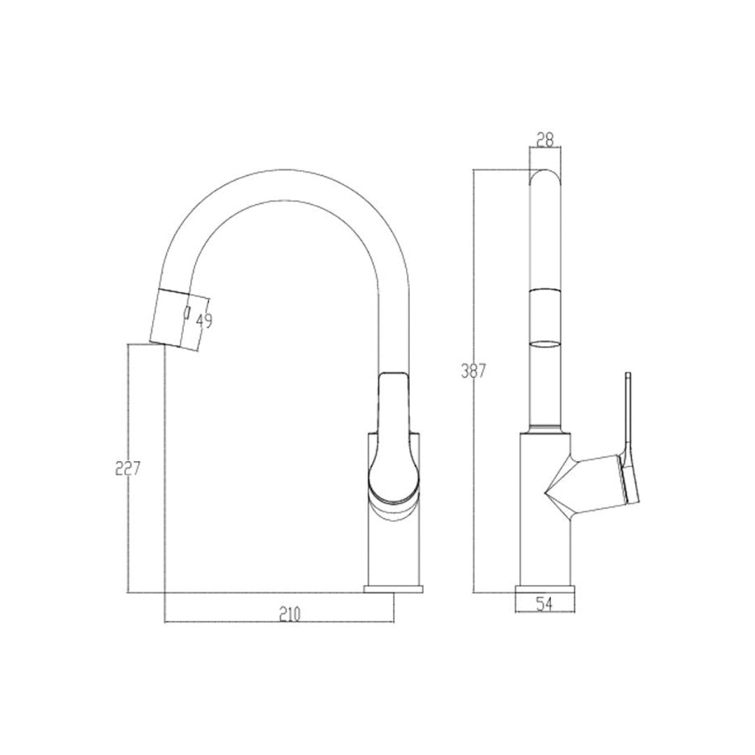 Villeroy & Boch Architectura Kitchen Mixer Pull Out Spray - Matte Black - TVK0216195