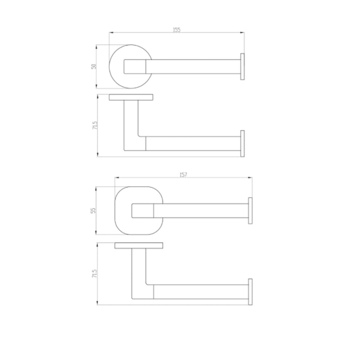 Villeroy & Boch Architectura Right Hand Toilet Roll Holder - Gun Metal - TVA1551490