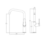 Villeroy & Boch Architectura Square Kitchen Mixer - Brushed Nickel - TVK0215080