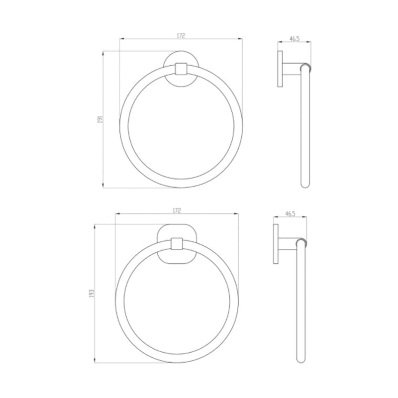 Villeroy & Boch Architectura Towel Ring - Gun Metal