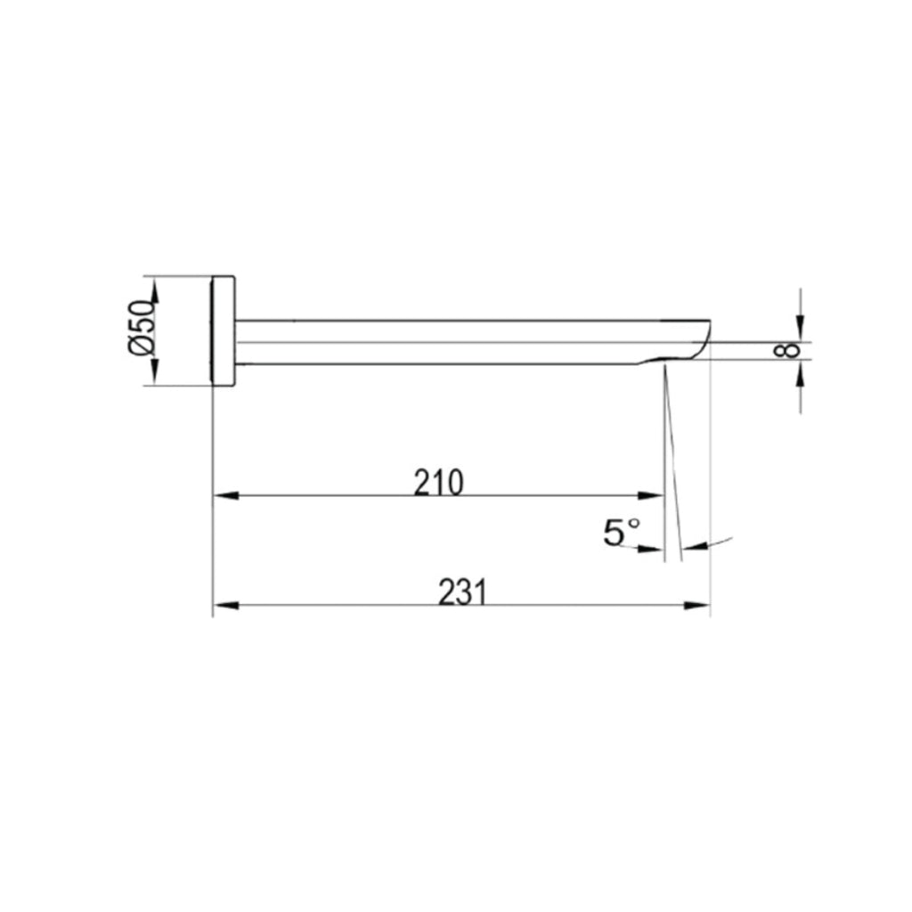 Villeroy & Boch O.Novo Bath Spout - Matte Black - TVT104595B