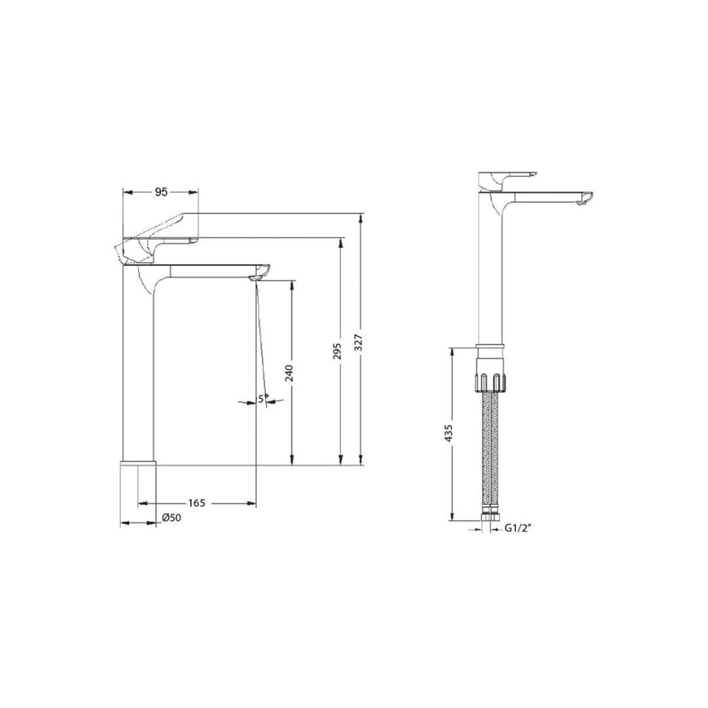 Villeroy & Boch Soho Vessel Basin Mixer - Brushed Gold - TVW3366585