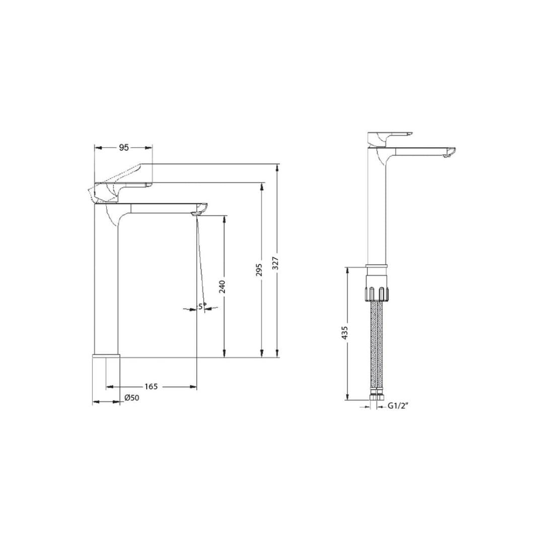 Villeroy & Boch Soho Vessel Basin Mixer - Brushed Gold - TVW3366585