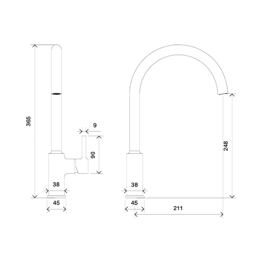 Villeroy & Boch Vita Kitchen Mixer - Brushed Gold - TVK0213085