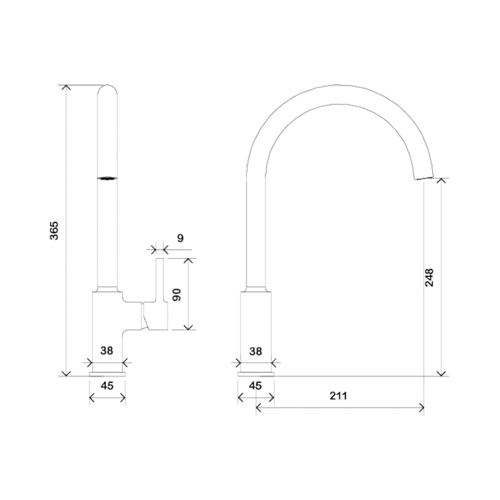 Villeroy & Boch Vita Kitchen Mixer - Matte Black - TVK0213095