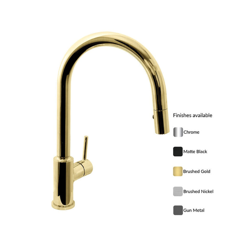 Villeroy & Boch Vita Kitchen Mixer Pull Out Spray - Brushed Gold
