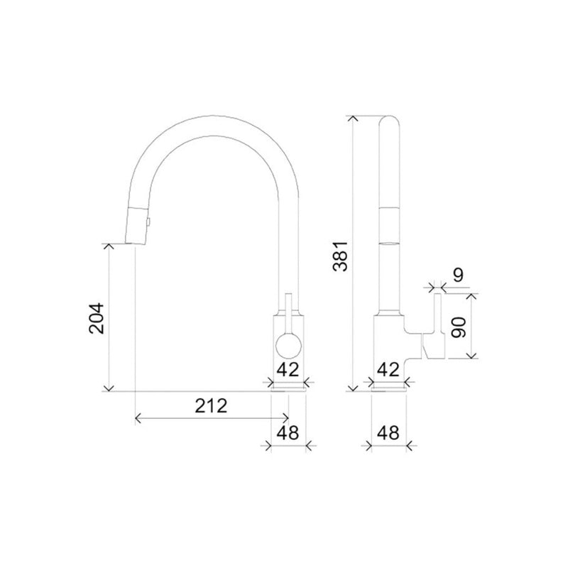 Villeroy & Boch Vita Kitchen Mixer Pull Out Spray - Chrome