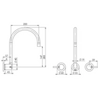 Phoenix Vivid Pin Lever Wall Sink Set Gooseneck – Lead Free - VP810-00-1