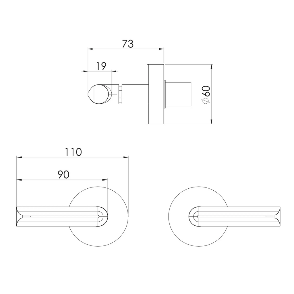 Phoenix Vivid Slimline Plus Lever Wall Top Assemblies 15mm Extended Spindles – LF Brushed Gold - 119-0671-12-1