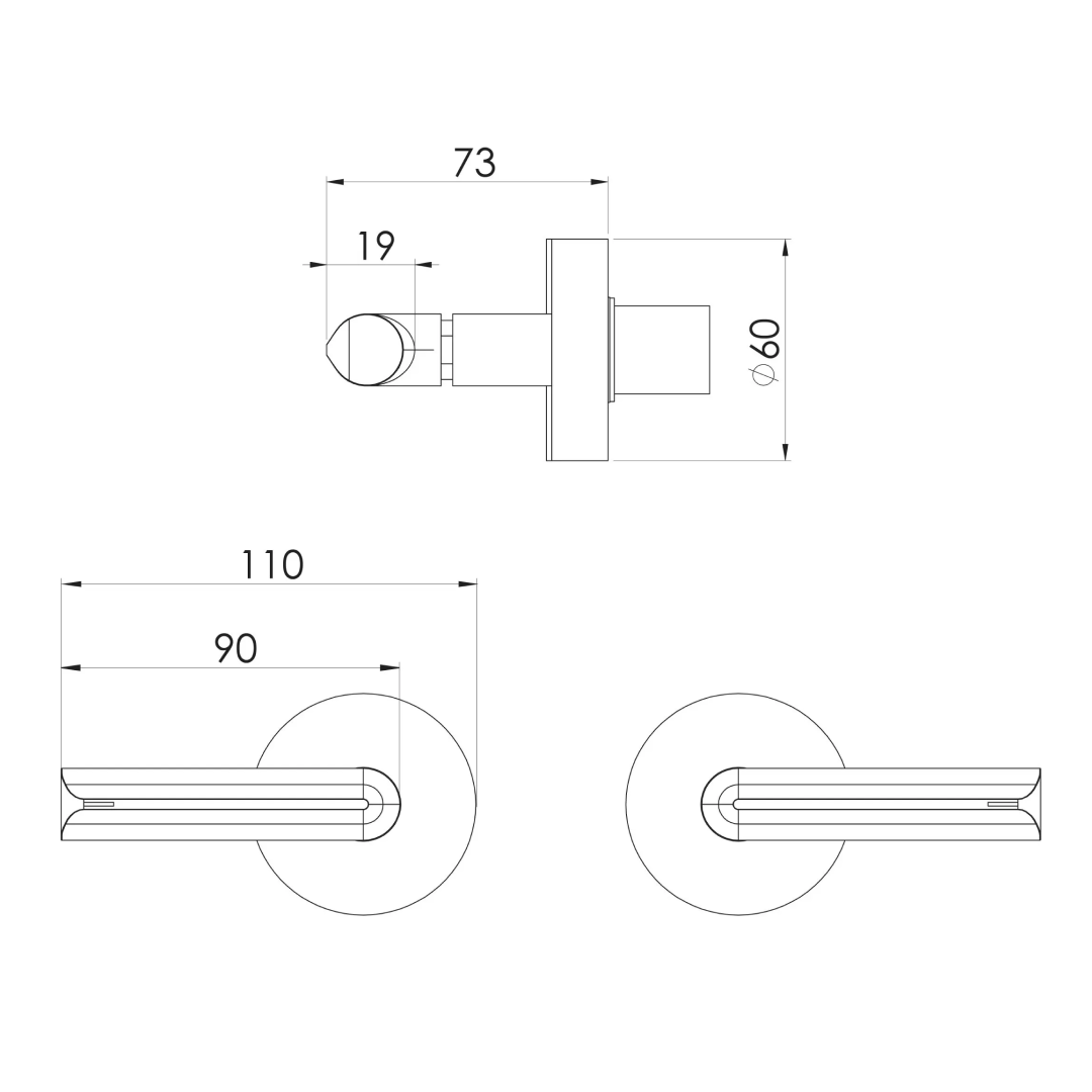 Phoenix Vivid Slimline Plus Lever Wall Top Assemblies 15mm Extended Spindles – LF Brushed Gold - 119-0671-12-1