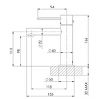 Phoenix Vivid Slimline Basin Mixer - LF Brushed Carbon - VS770-31-1