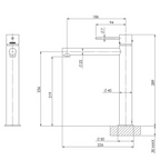 Phoenix Vivid Slimline Vessel Mixer - LF Brushed Gold - VS790-12-1