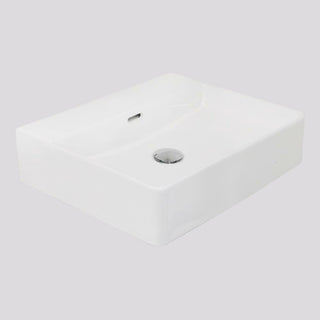 Argent Evo Neu 500 Rectangular Countertop/Wall Basin - No Tap Hole Gloss White - W2150N