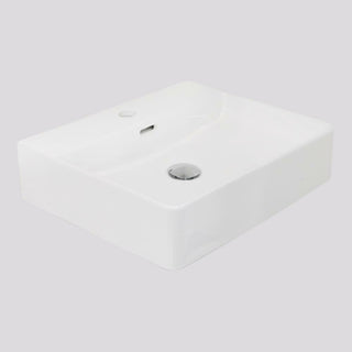 Argent Evo Neu 500 Rectangular Countertop/Wall Basin - 1 Tap Hole Gloss White - W2150