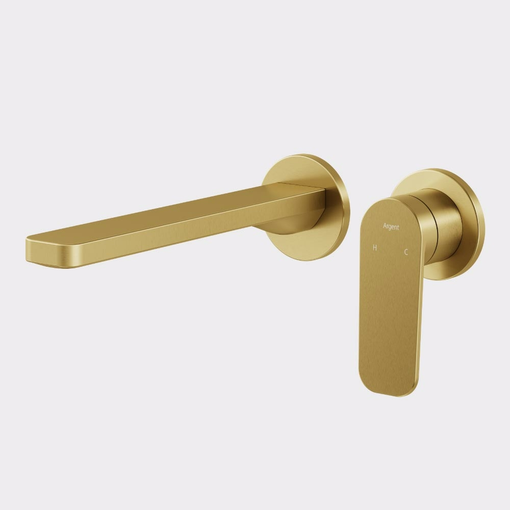 Argent Pace 2.0 Wall Basin Mixer (Includes In-Wall Body) - LF Brushed Gold W344285B + M303500