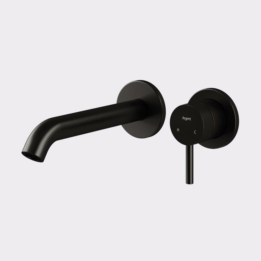 Argent Grace 2.0 Wall Mounted Basin Mixer Set (Includes In-Wall Body) - LF Matte Black - W366390B + M303500