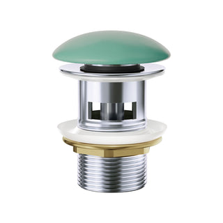 Fienza Pop-Up 32mm Overflow Basin Waste, Matte Green Ceramic Cap - WAS58GR