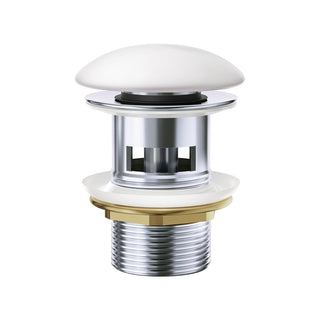 Fienza Pop-Up 32mm Overflow Basin Waste - Matte White Ceramic Cap - WAS58MW