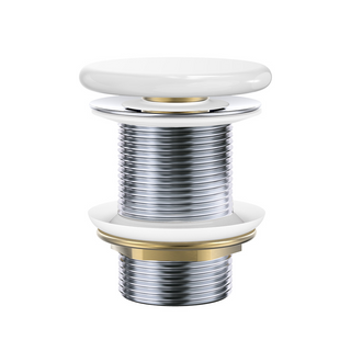 Fienza Pop-Up 32mm Basin Non-Overflow Waste - Gloss White Flat Ceramic Cap - WAS59FGW