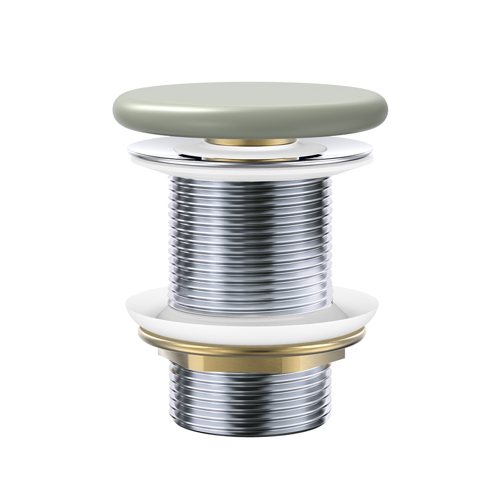 Fienza Pop-Up 32mm Basin Non-Overflow Waste - Matte Olive Flat Ceramic Cap - WAS59FMG