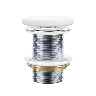 Fienza Pop-Up 32mm Basin Non-Overflow Waste - Matte White Flat Ceramic Cap - WAS59FMW