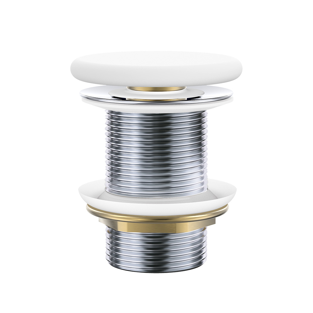 Fienza Pop-Up 32mm Basin Non-Overflow Waste - Matte White Flat Ceramic Cap - WAS59FMW