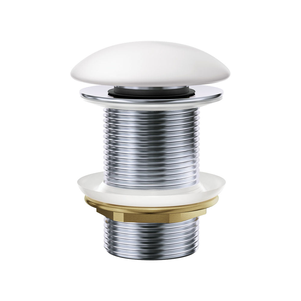 Fienza Pop-Up 32mm Non-Overflow Basin Waste - Matte White Ceramic Cap - WAS59MW