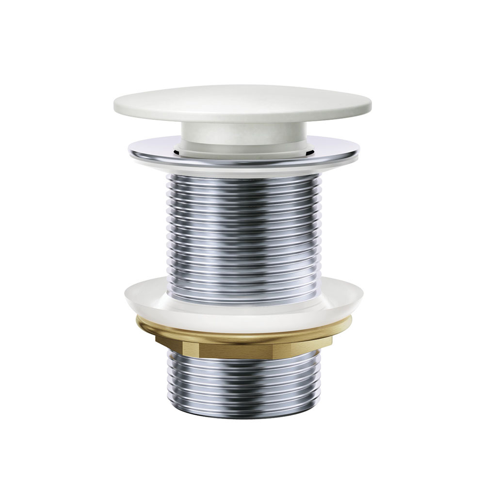 Fienza Pop-Up 32mm Basin Non-Overflow Waste - Matte White Solid Surface Cap - WAS59W