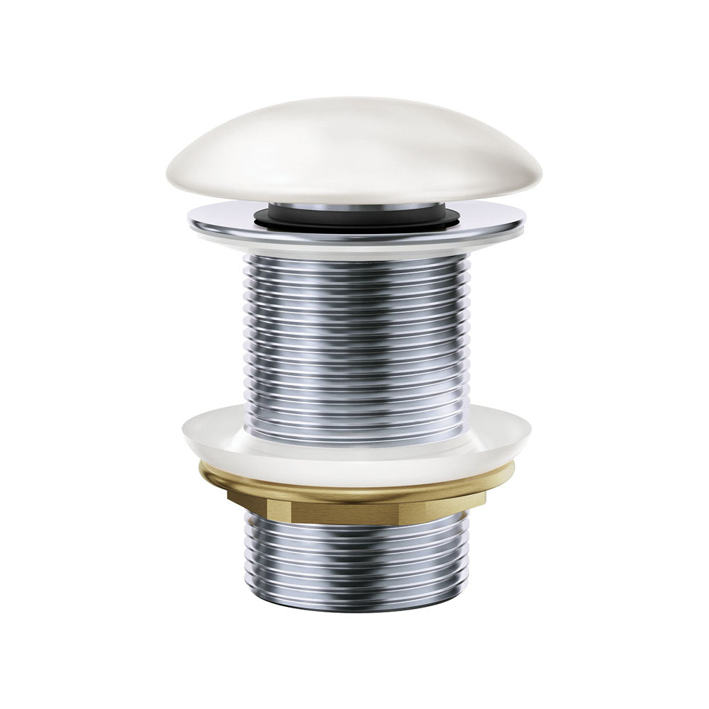 Fienza Pop-Up 32mm Non-Overflow Basin Waste - Gloss White Ceramic Cap - WAS81