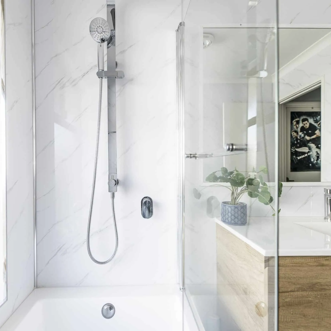 Mr Wet Wall 2400mm White Carrara Marble Panel - Matt Finish WWAUS002