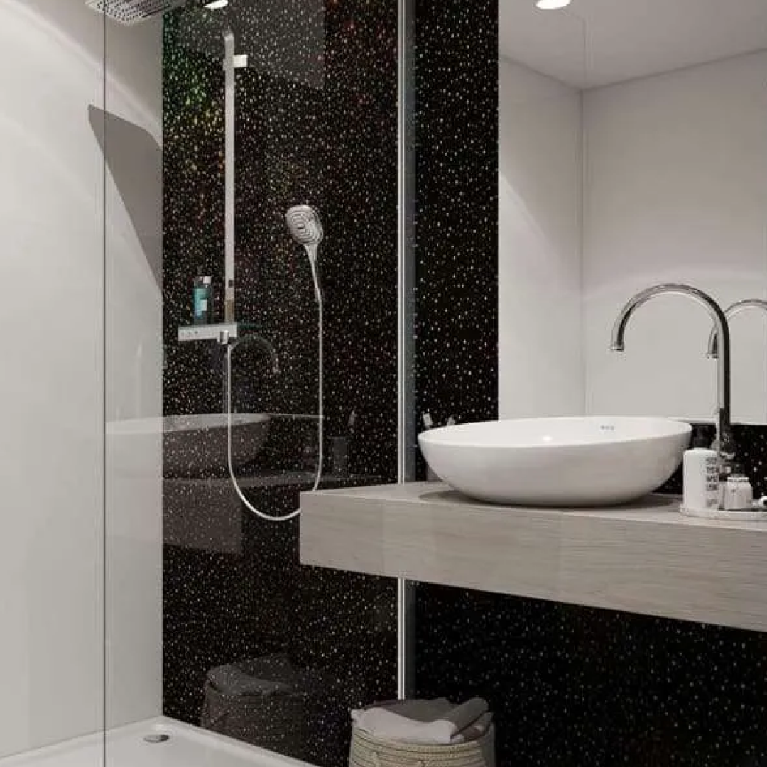 Mr Wet Wall 2400mm Black Zodiac Panel - Gloss Finish WWAUS012