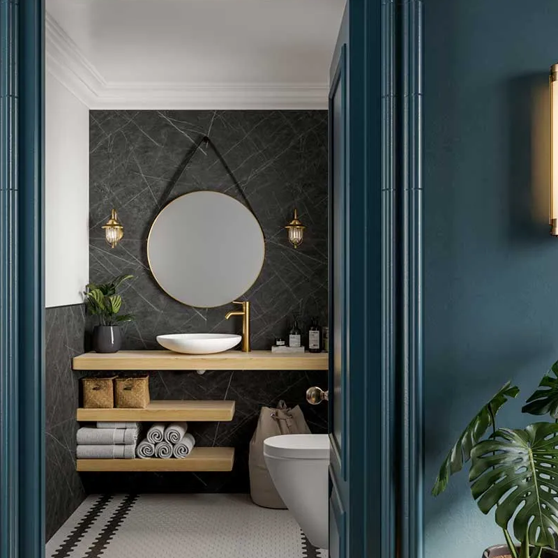 Mr Wet Wall 2400mm Black Sensa Panel - WWAUS067