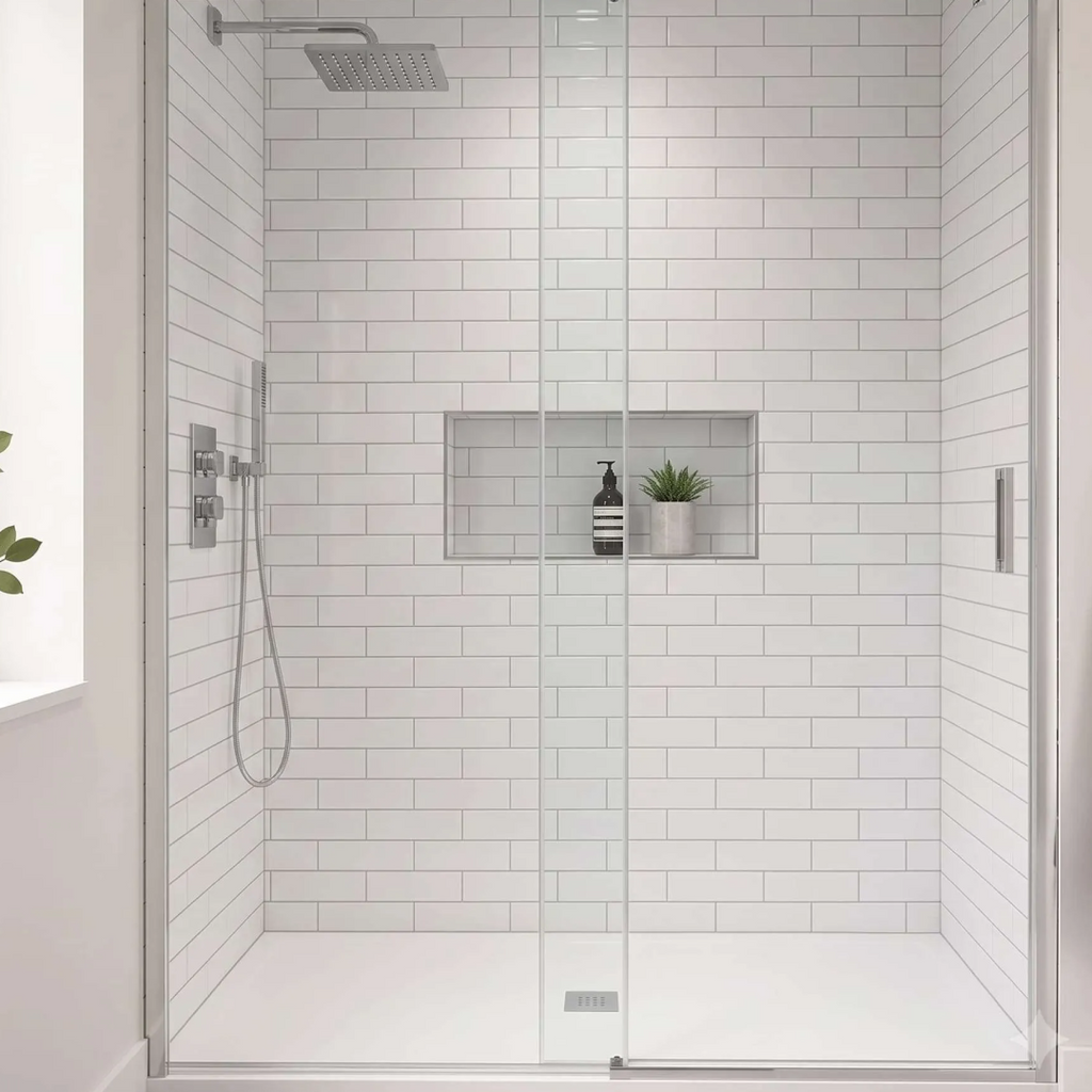 Mr Wet Wall 2400mm White Subway Cutline Panel - WWAUS068