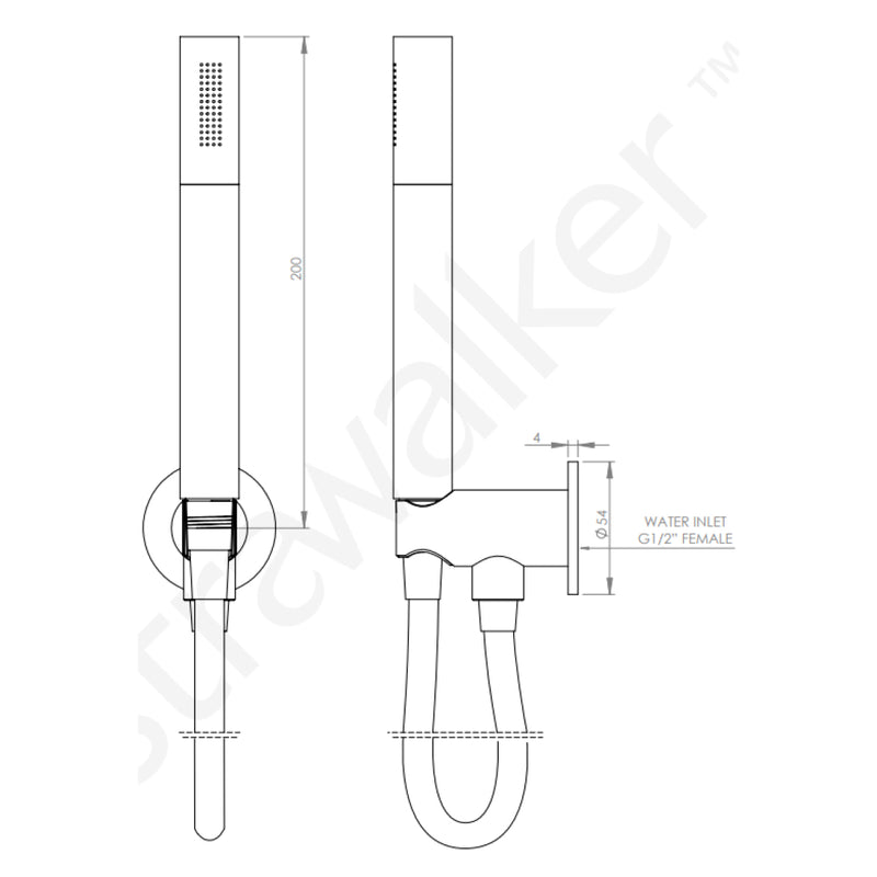 Astra Walker Icon Hand Shower with Wall Mounted Holder - Aged Brass