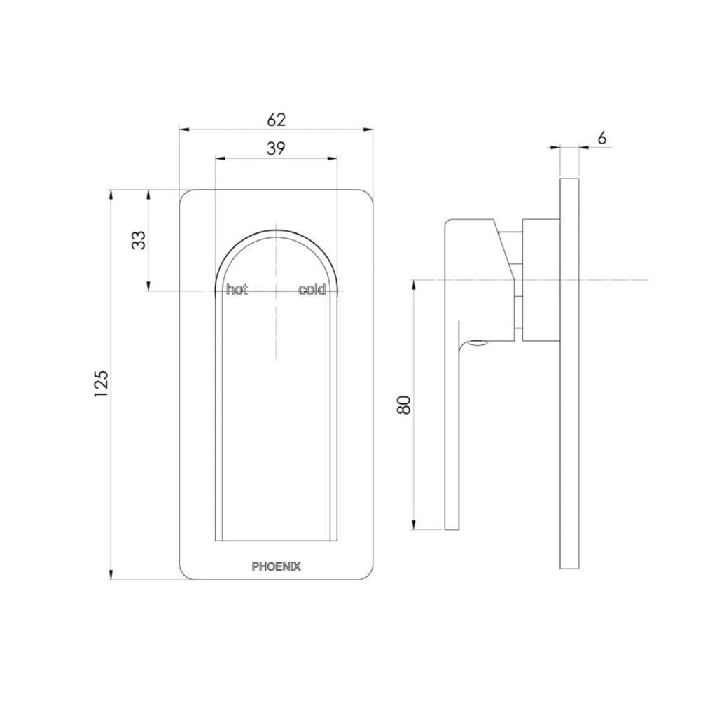 Phoenix Teel SwitchMix Shower/Wall Fit-Off Trim Only (Body Extra) - Brushed Nickel - 118-2805-40