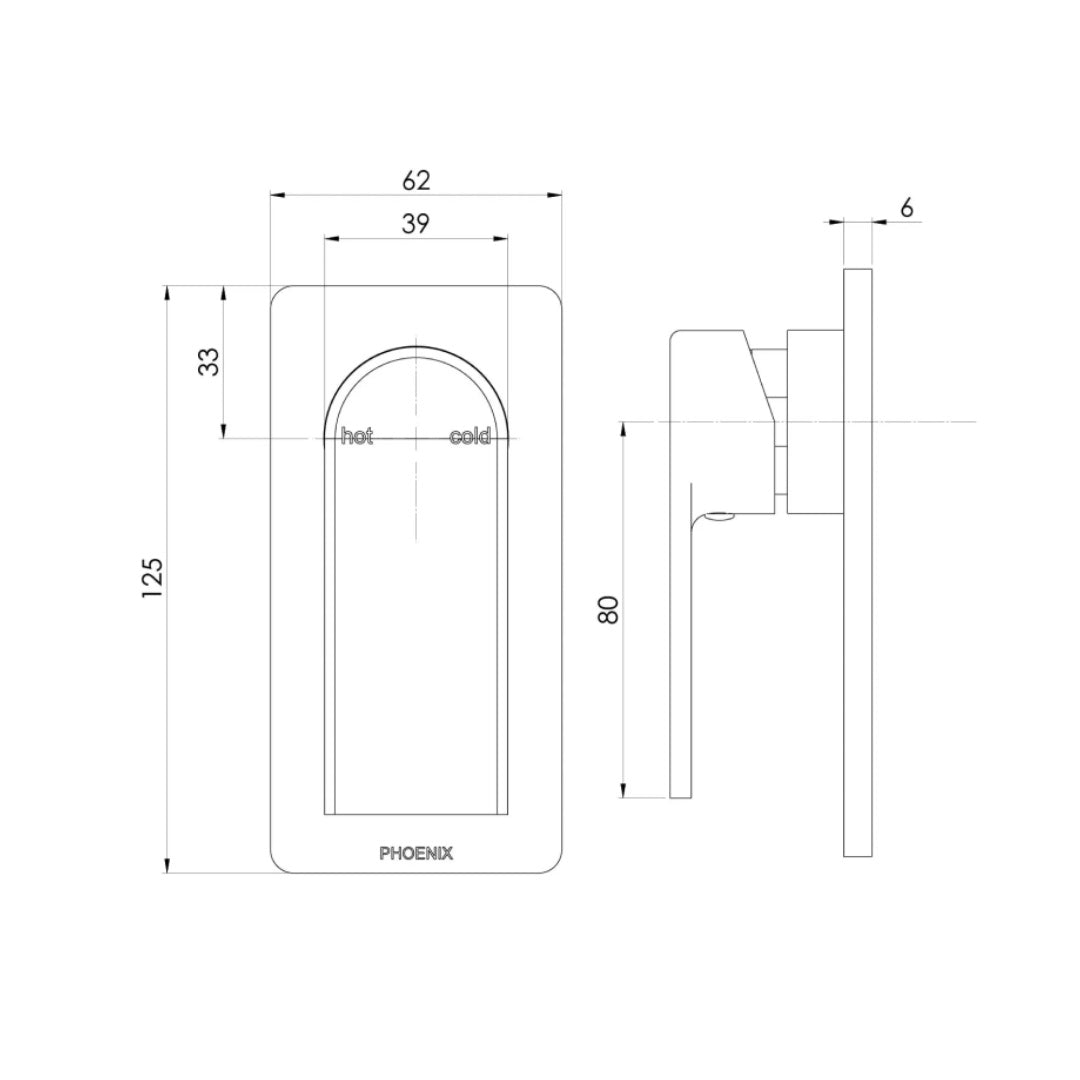 Phoenix Teel SwitchMix Shower/Wall Fit-Off Trim Only (Body Extra) - Brushed Nickel - 118-2805-40