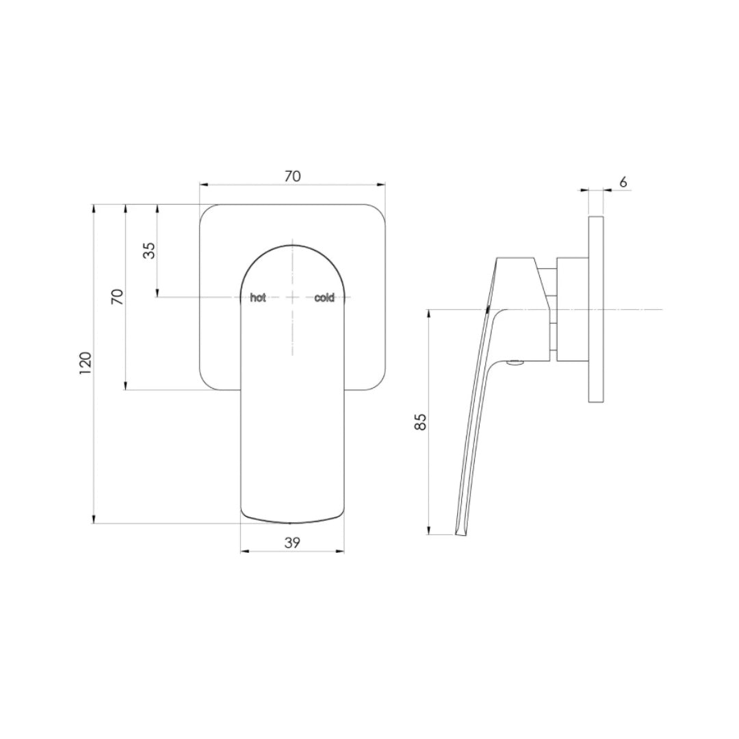 Phoenix Mekko SwitchMix Shower/Wall Mixer Trim Only (Body Extra) - Chrome - 115-2805-00