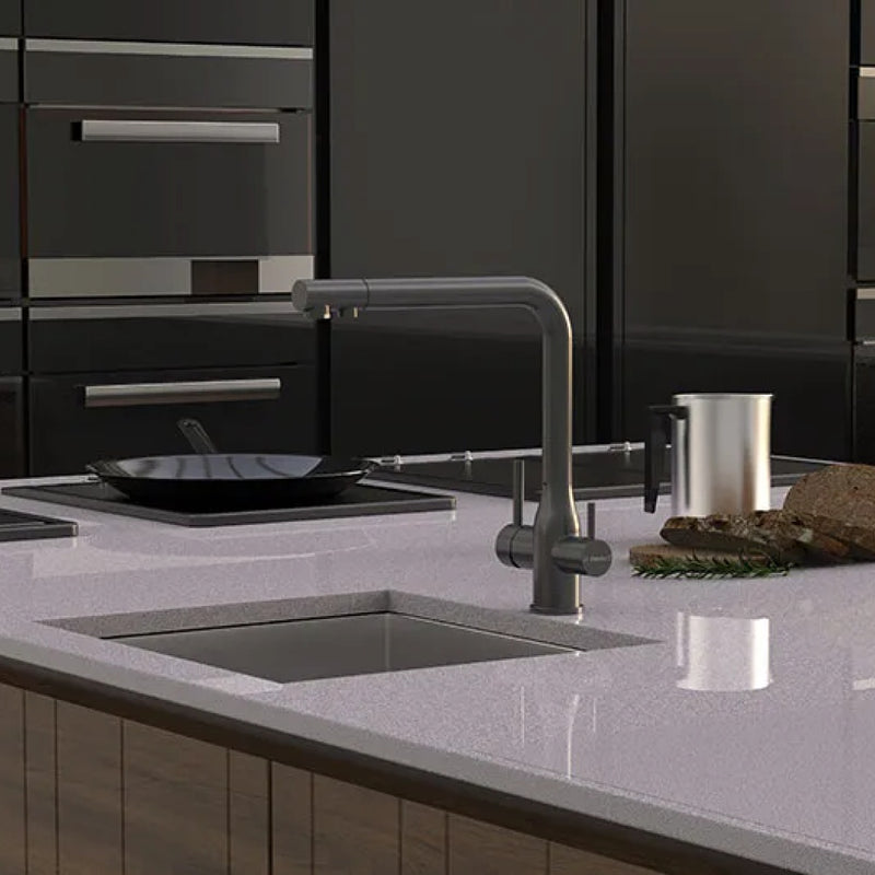 Puretec Z1 Tripla Elite 20 3-Way L-Shape Mixer Tap w/Water Filter Kit - Gun Metal