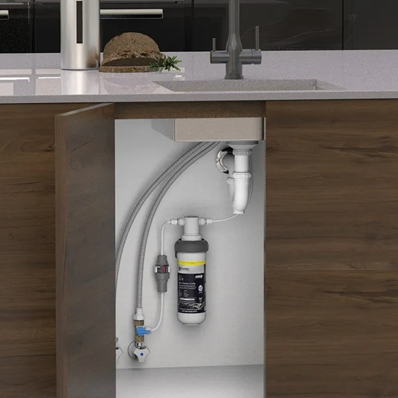 Puretec Z1 Tripla Elite 20 3-Way L-Shape Mixer Tap w/Water Filter Kit - Gun Metal
