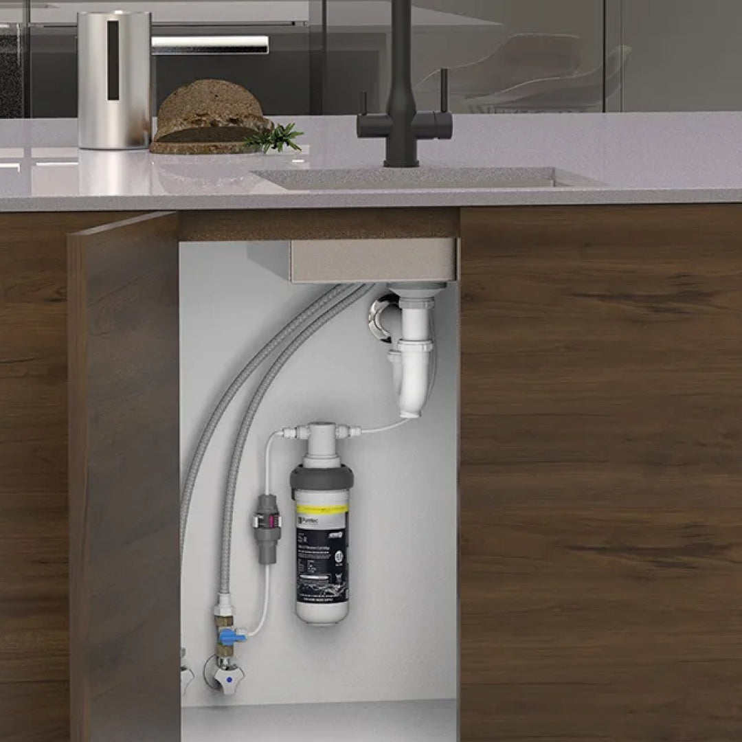 Puretec Z1 Tripla Elite 20 3-Way L-Shape Mixer Tap w/Water Filter Kit - Matte Black - Z1-E20-MB