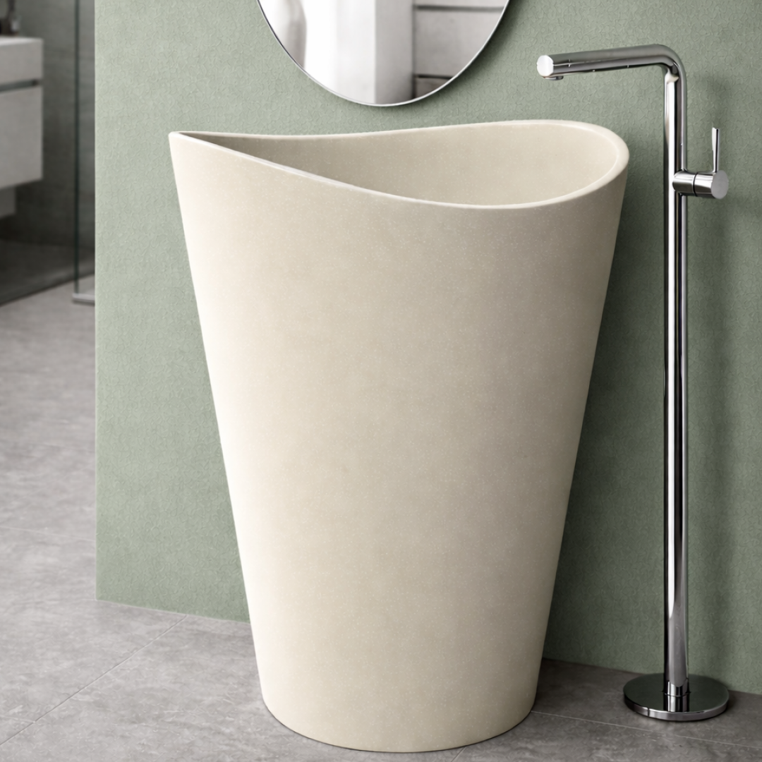 Pietra Bianca Wave Freestanding Basin - Charcoal - PBS2175-C