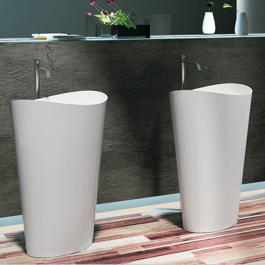 Pietra Bianca Wave Freestanding Basin - Charcoal - PBS2175-C