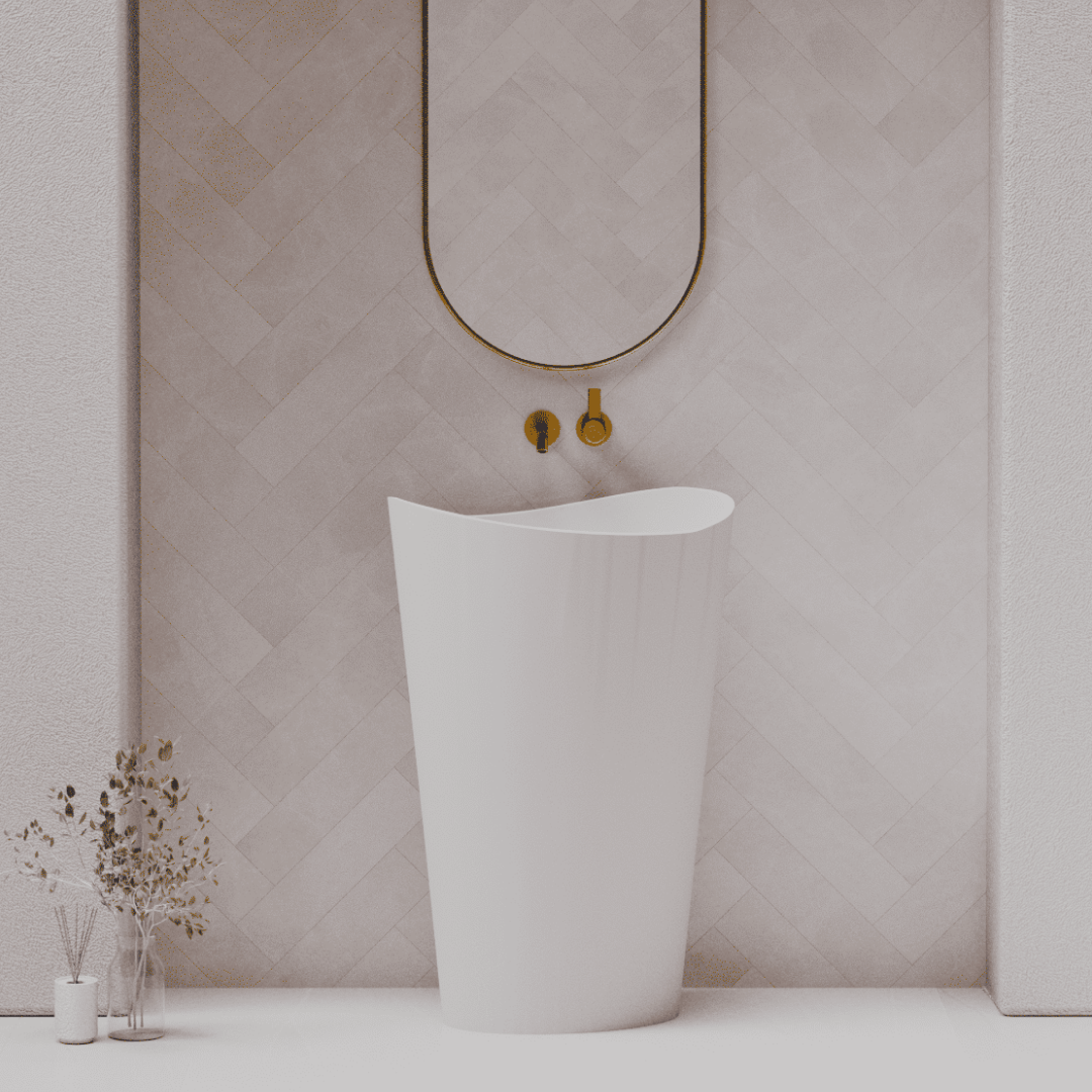 Pietra Bianca Wave Freestanding Basin - Charcoal - PBS2175-C