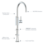 Suprema Xpressfit Xcelsior Straight Neck Sink Mixer - Gun Metal XFIT600SKM_GM