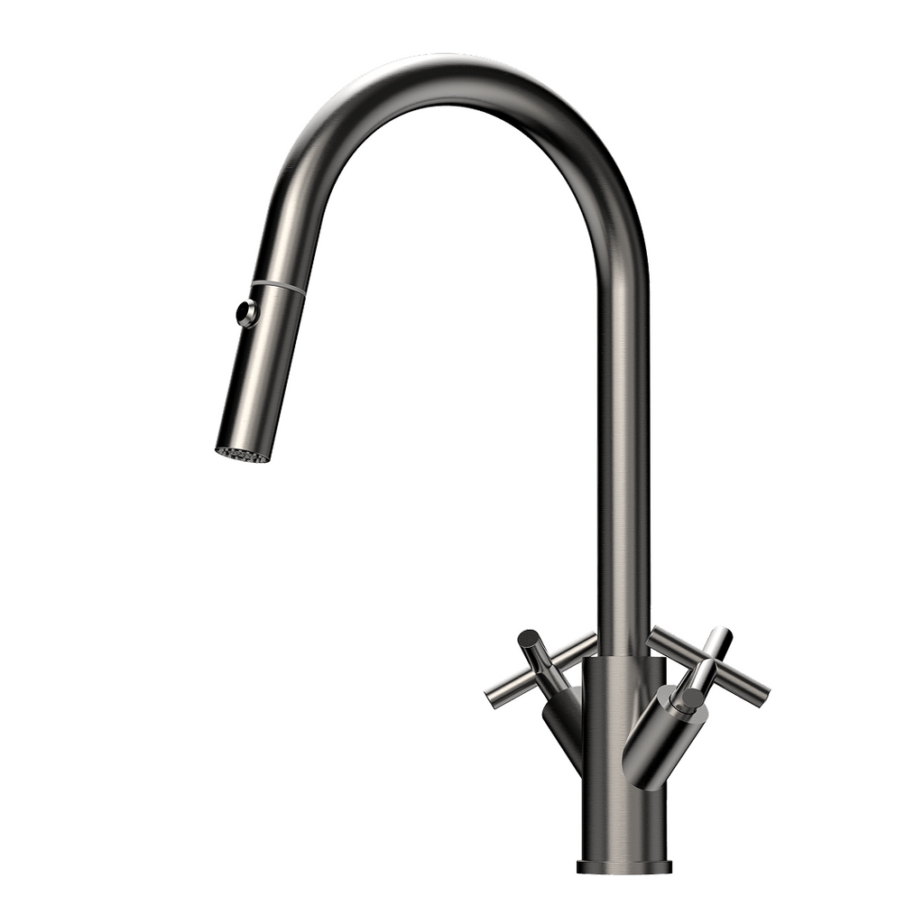 Suprema Xpressfit X-Gen 316SS Twin Handle Pull Out Sink Mixer - Gun Metal XFIT1010RKM_GM