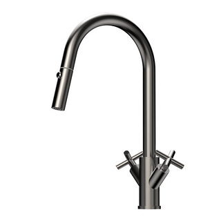 Suprema Xpressfit X-Gen 316SS Twin Handle Pull Out Sink Mixer - Gun Metal XFIT1010RKM_GM