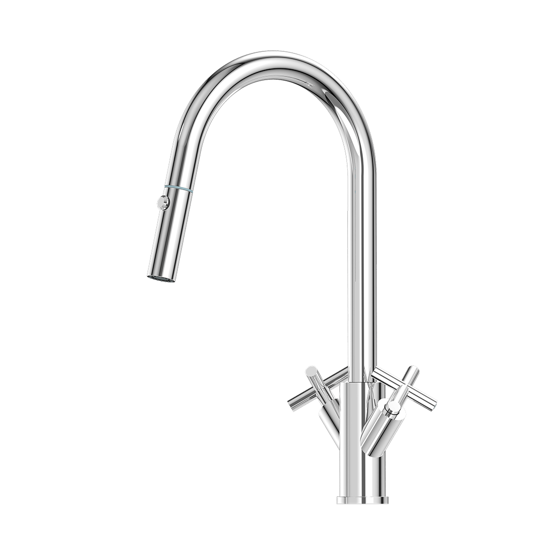 Suprema Xpressfit X-Gen 316SS Twin Handle Pull Out Sink Mixer - Polished Chrome XFIT1010RKM_PS